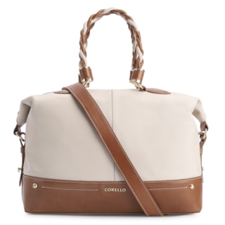 Couro Off White/Marrom