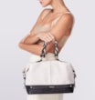 Bolsa Tote Couro Off White/Preto - imagem 2