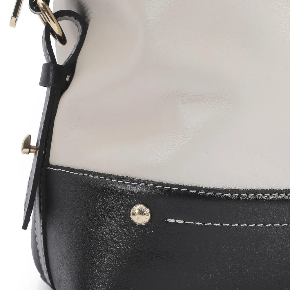 Bolsa Tote Couro Off White/Preto - imagem 8