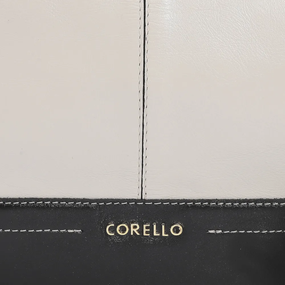 Bolsa Tote Couro Off White/Preto - imagem 9