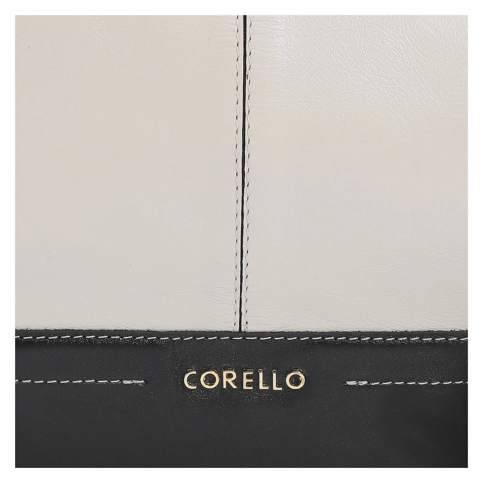 Bolsa Tote Couro Off White/Preto