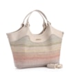 Bolsa Tote Couro Off White/Ráfia Colorida - imagem 2