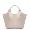Bolsa Tote Couro Off White/Ráfia Colorida - imagem 3