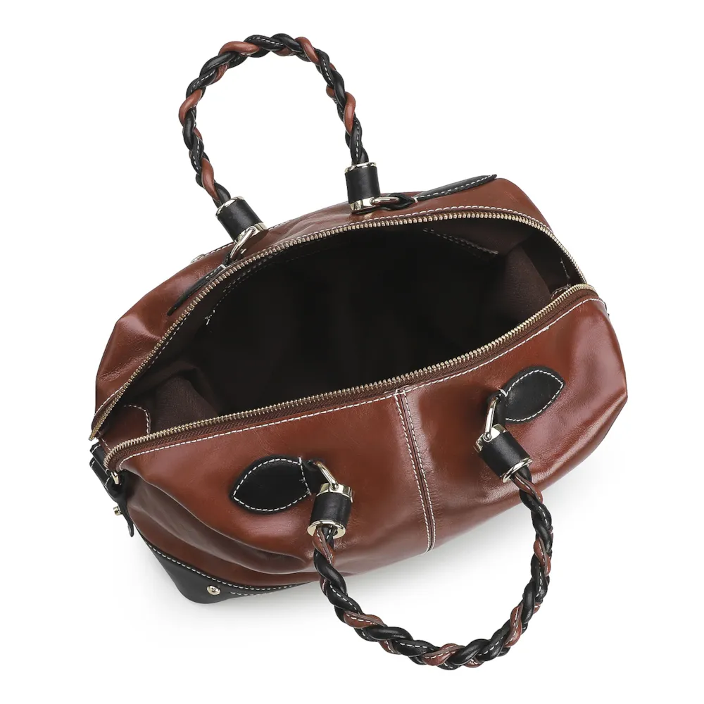Bolsa Tote Couro Pinhao/Preto - imagem 4