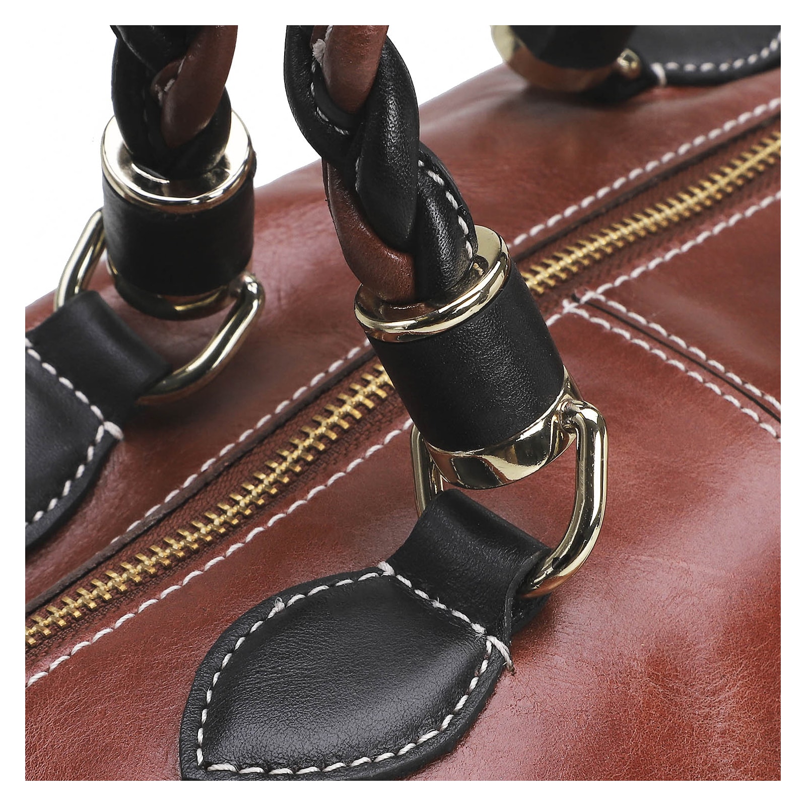 Bolsa Tote Couro Pinhao/Preto