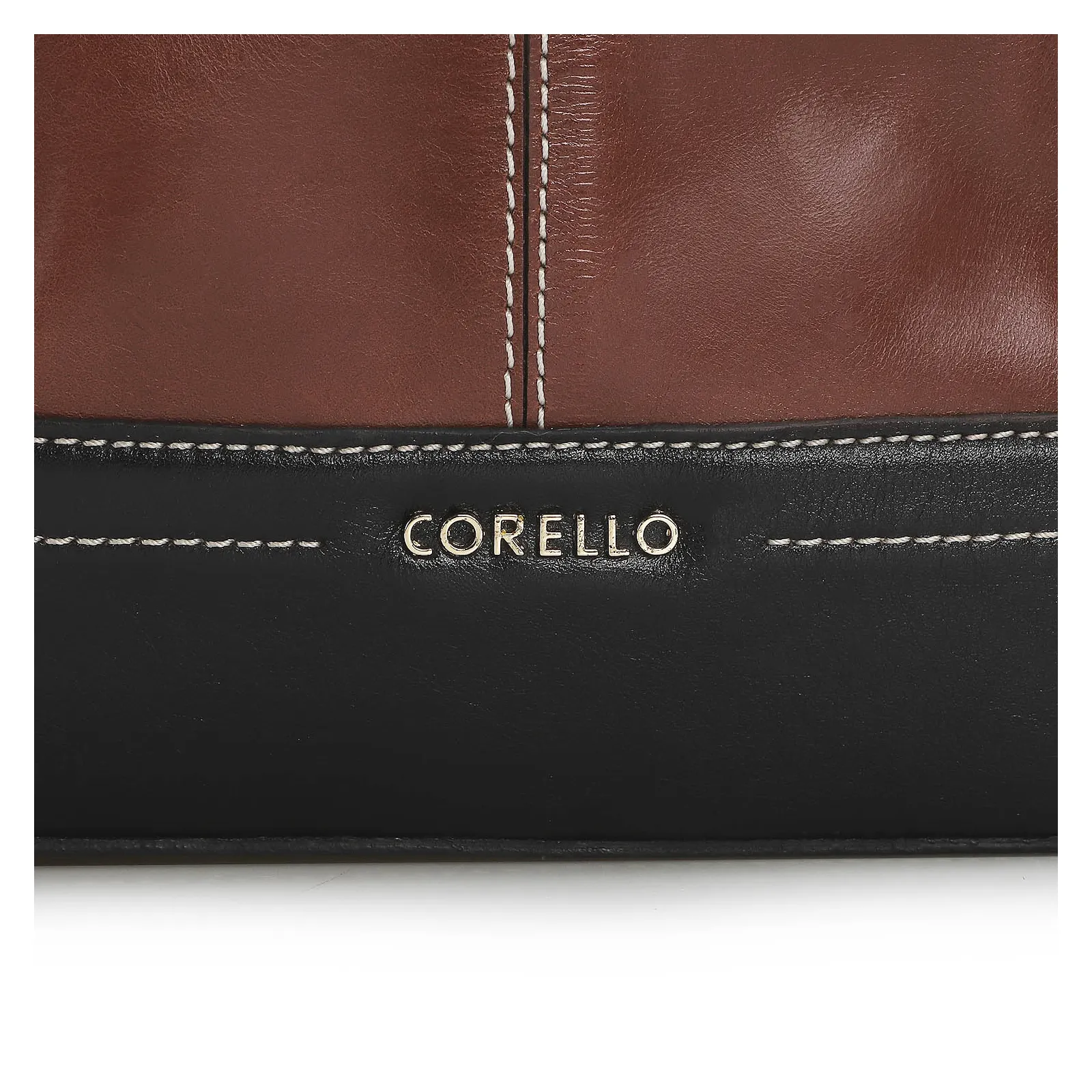 Bolsa Tote Couro Pinhao/Preto