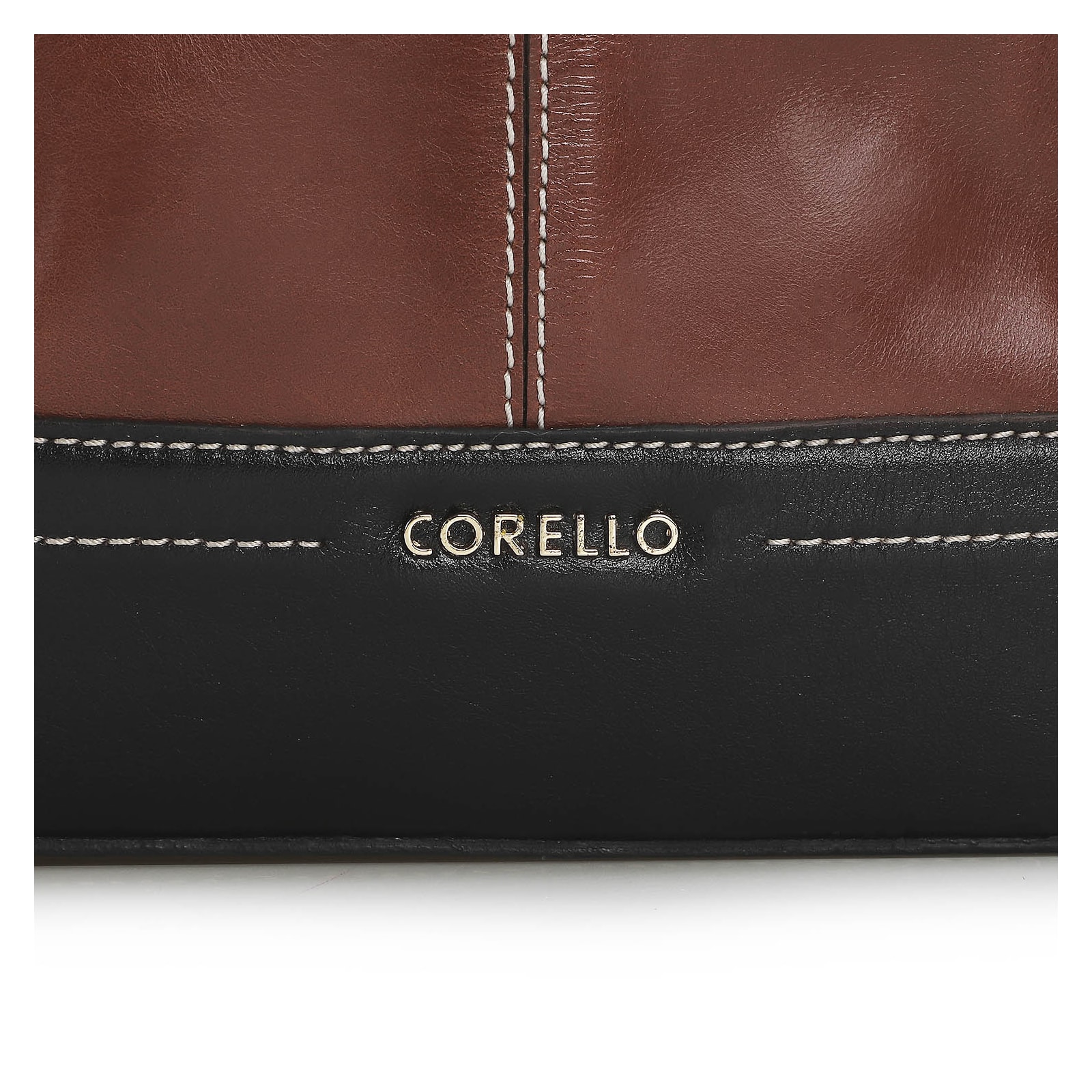 Bolsa Tote Couro Pinhao/Preto