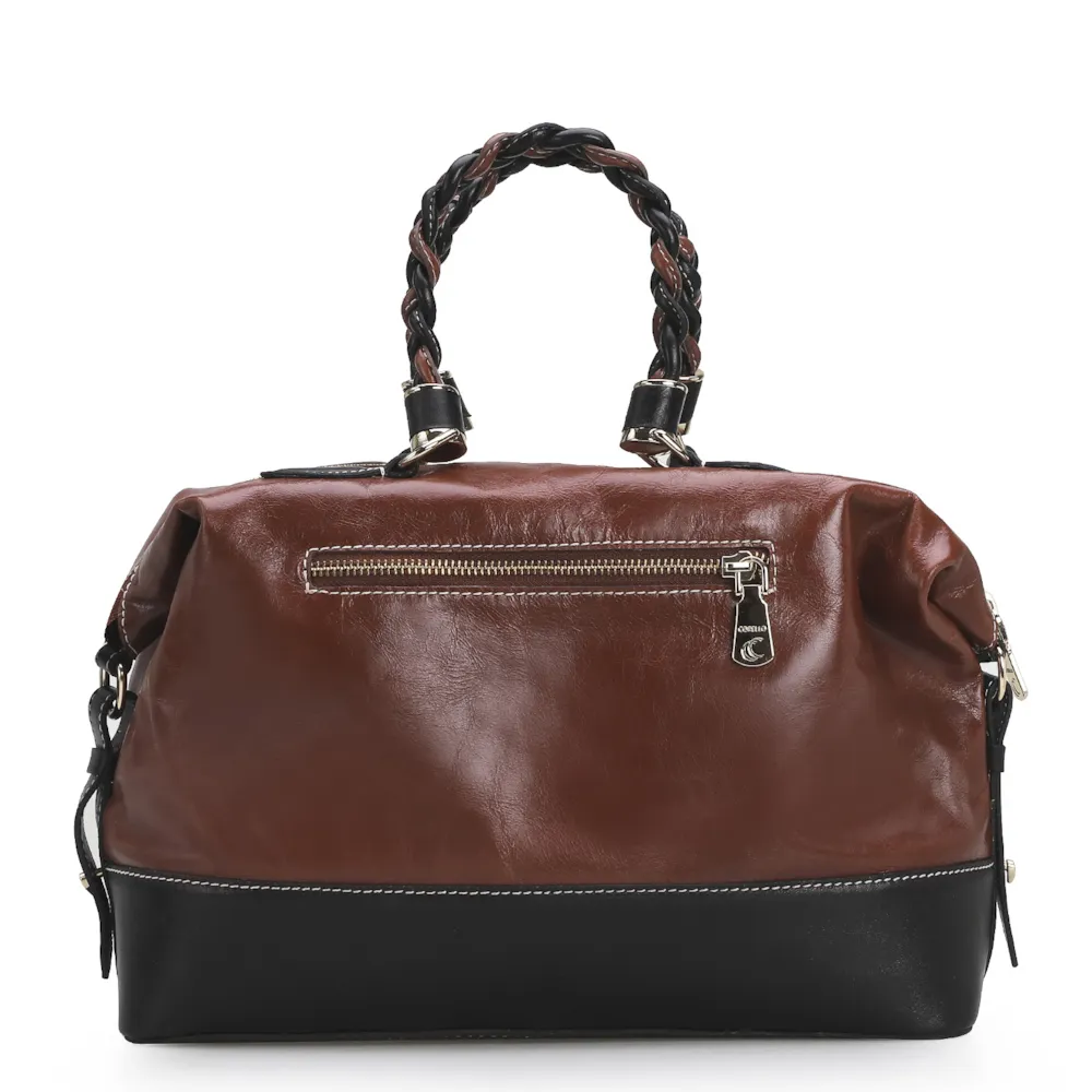 Bolsa Tote Couro Pinhao/Preto - imagem 3