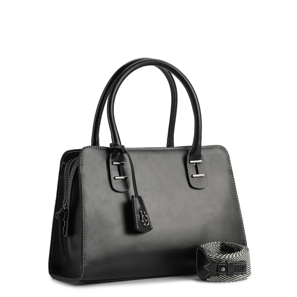 Bolsa Tote Couro Preto - imagem 2