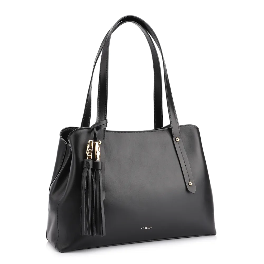 Bolsa Tote Couro Preto - imagem 3