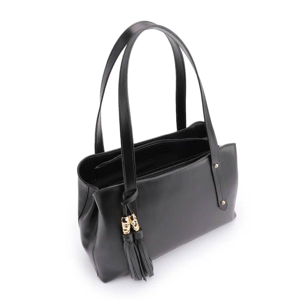 Bolsa Tote Couro Preto - imagem 5