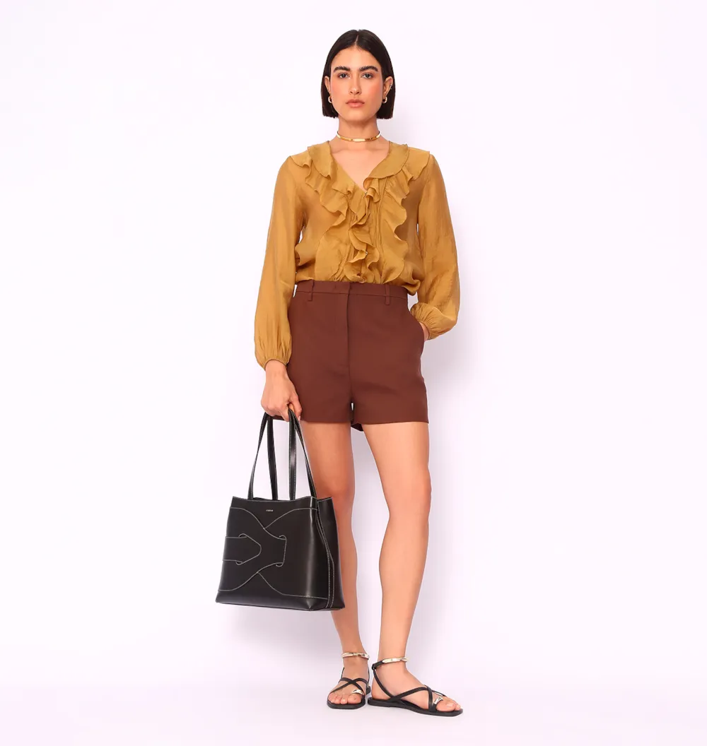 Bolsa Tote Couro Preto - imagem 9