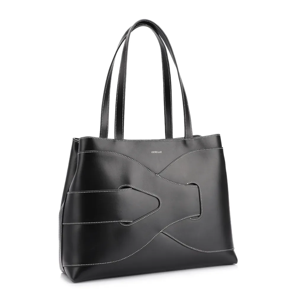 Bolsa Tote Couro Preto - imagem 3