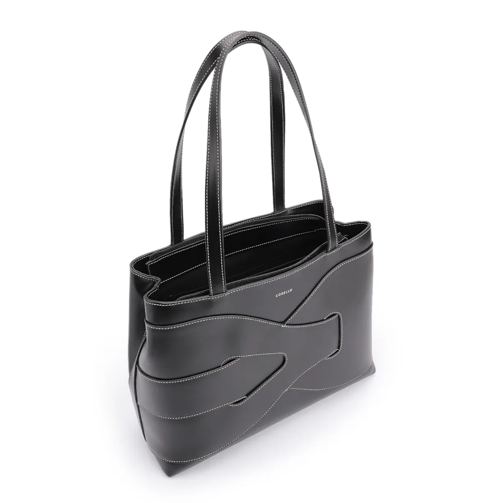 Bolsa Tote Couro Preto - imagem 5