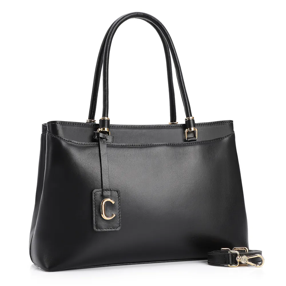Bolsa Tote Couro Preto - imagem 2