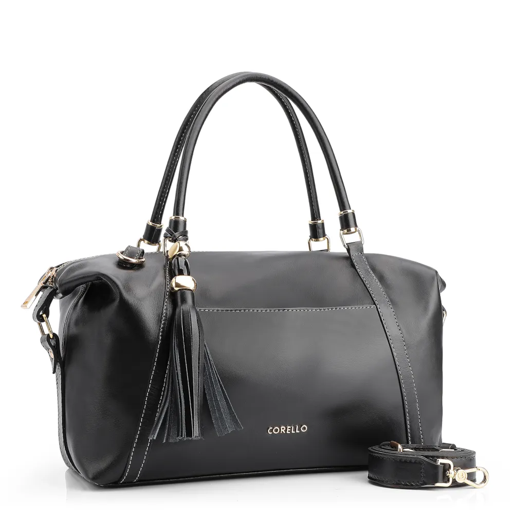 Bolsa Tote Couro Preto - imagem 2