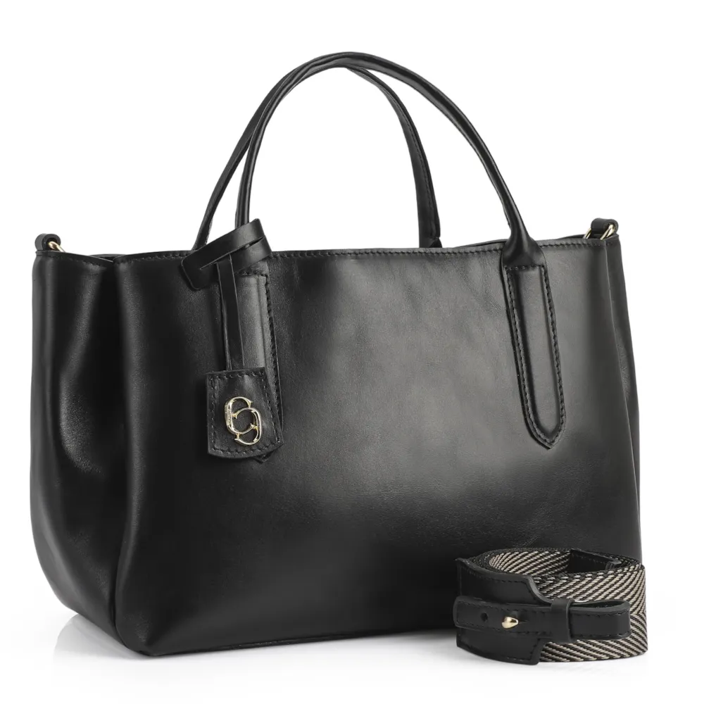Bolsa Tote Couro Preto - imagem 2