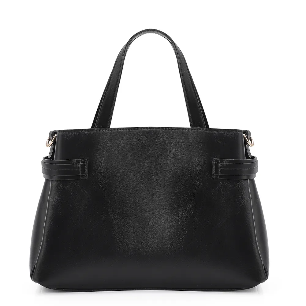 Bolsa Tote Couro Preto - imagem 3