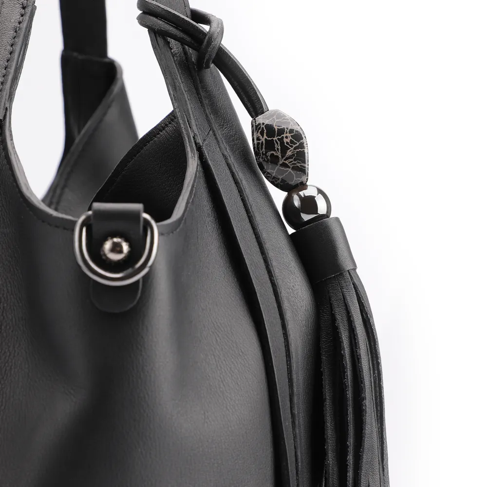 Bolsa Tote Couro Preto - imagem 6
