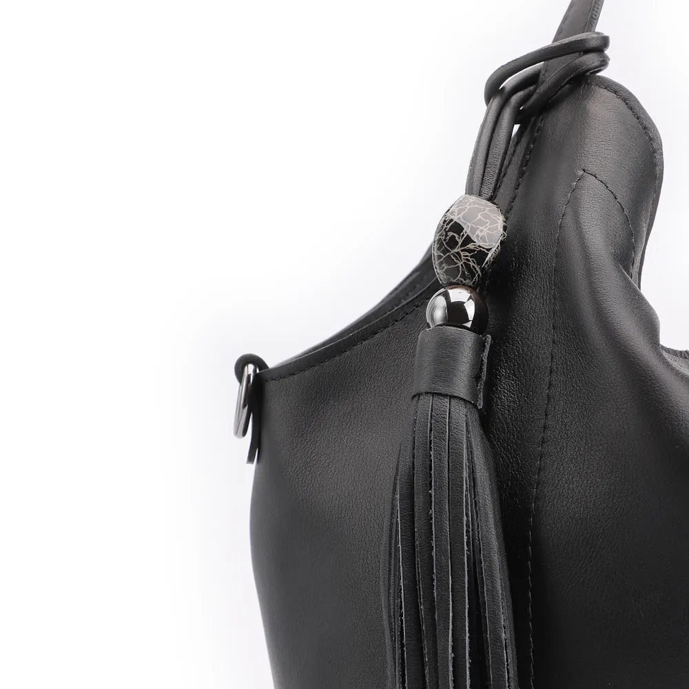 Bolsa Tote Couro Preto - imagem 8