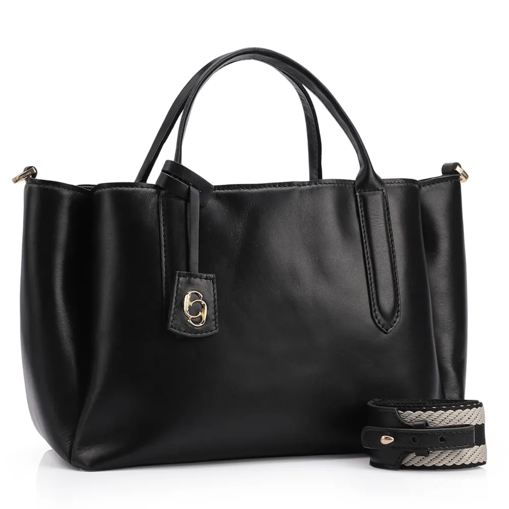 Bolsa Tote Couro Preto - imagem 2