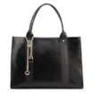 Bolsa Tote Couro Preto/Lezard Preto - imagem 1
