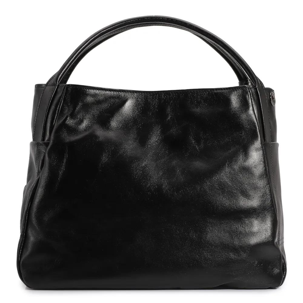 Bolsa Tote Couro Preto/Marrom - imagem 3