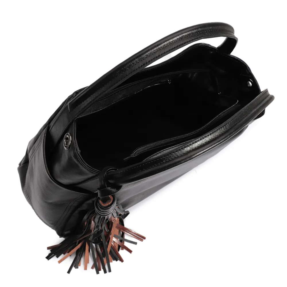 Bolsa Tote Couro Preto/Marrom - imagem 4