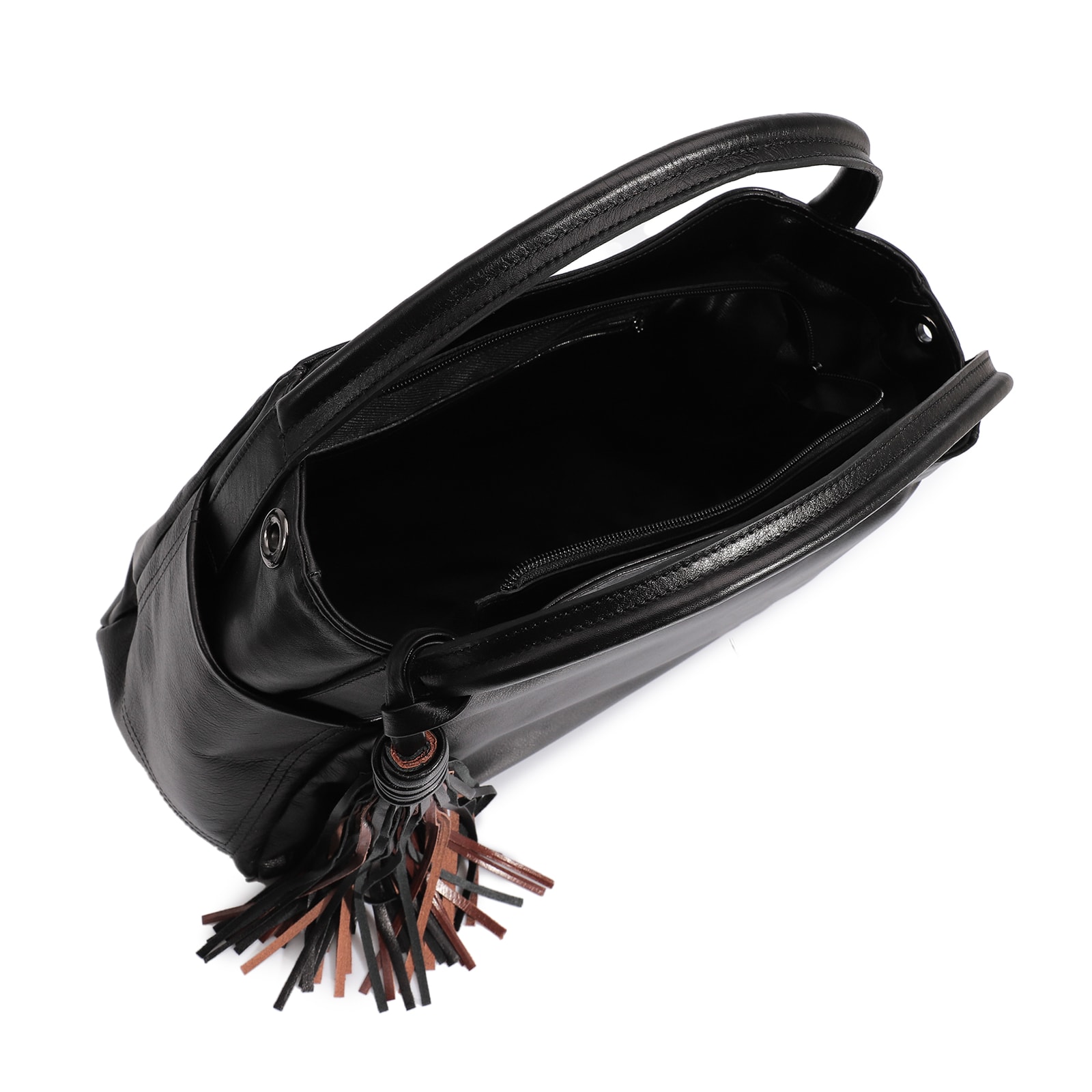 Bolsa Tote Couro Preto/Marrom