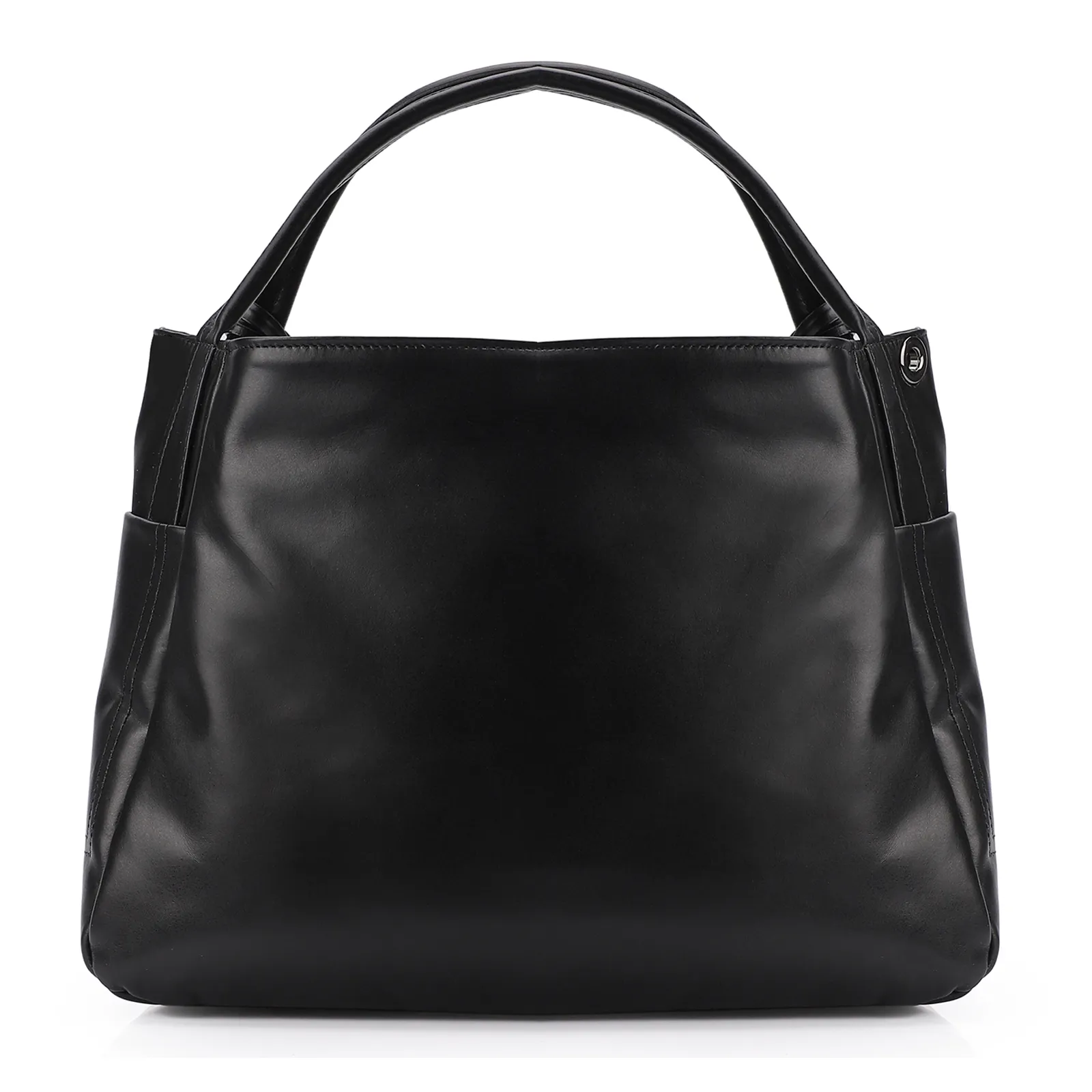 Bolsa Tote Couro Preto/Marrom
