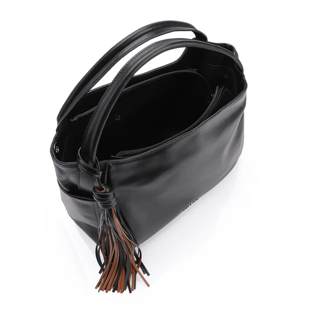 Bolsa Tote Couro Preto/Marrom - imagem 4