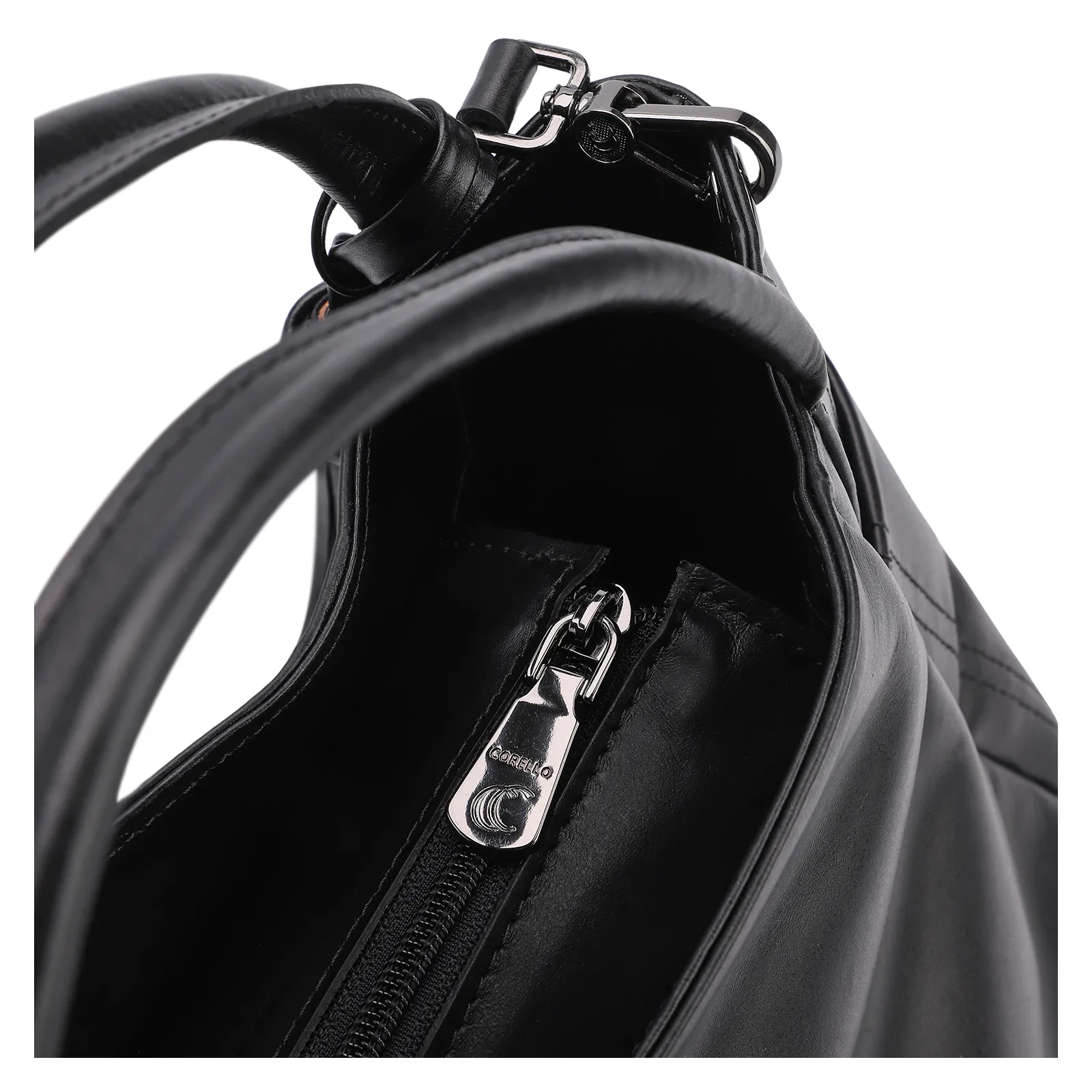 Bolsa Tote Couro Preto/Marrom