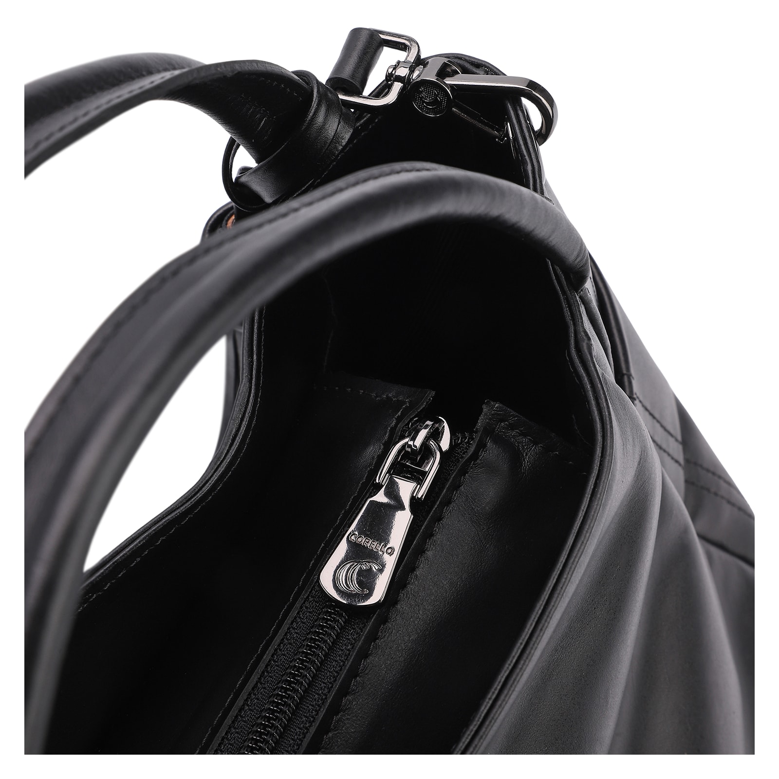 Bolsa Tote Couro Preto/Marrom