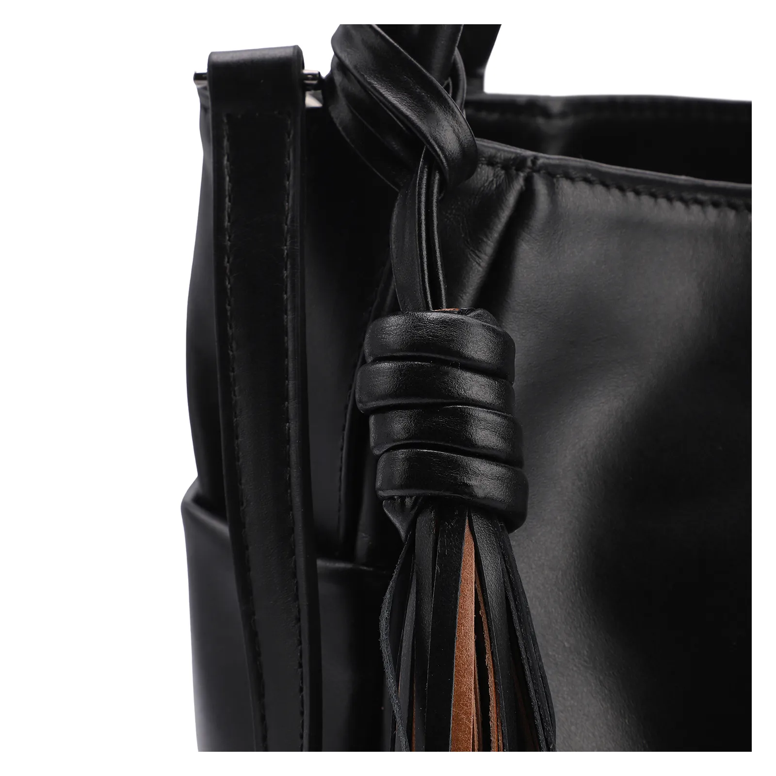 Bolsa Tote Couro Preto/Marrom