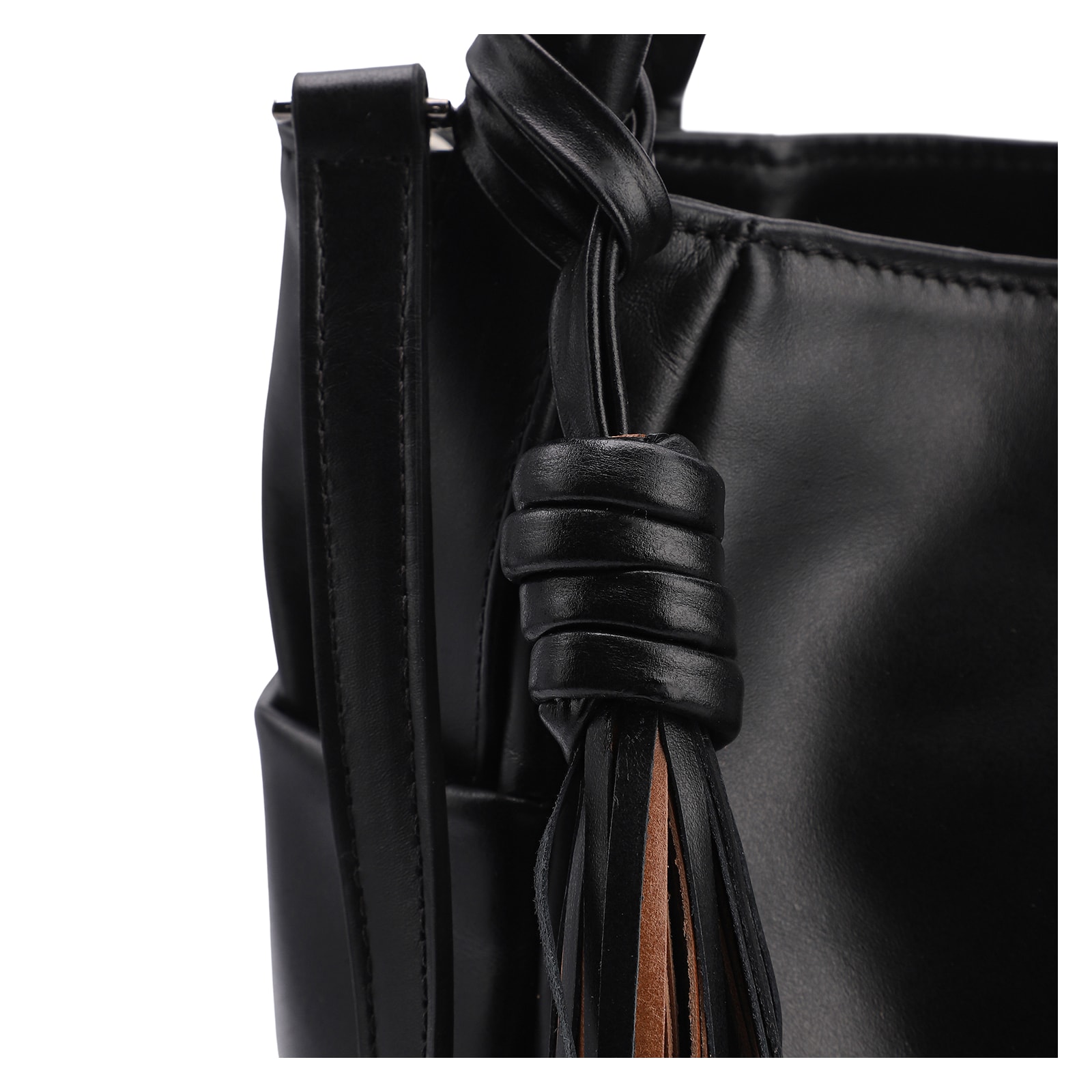 Bolsa Tote Couro Preto/Marrom