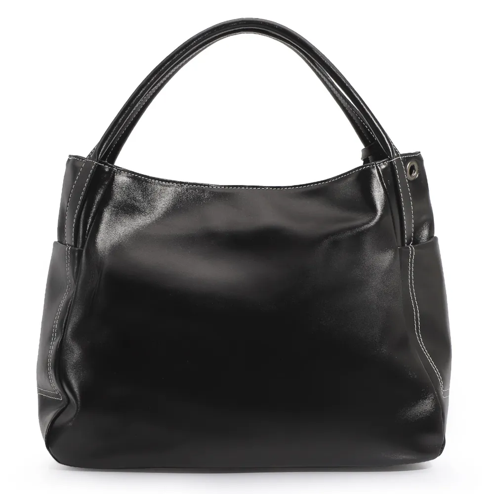 Bolsa Tote Couro Preto/Off White - imagem 3