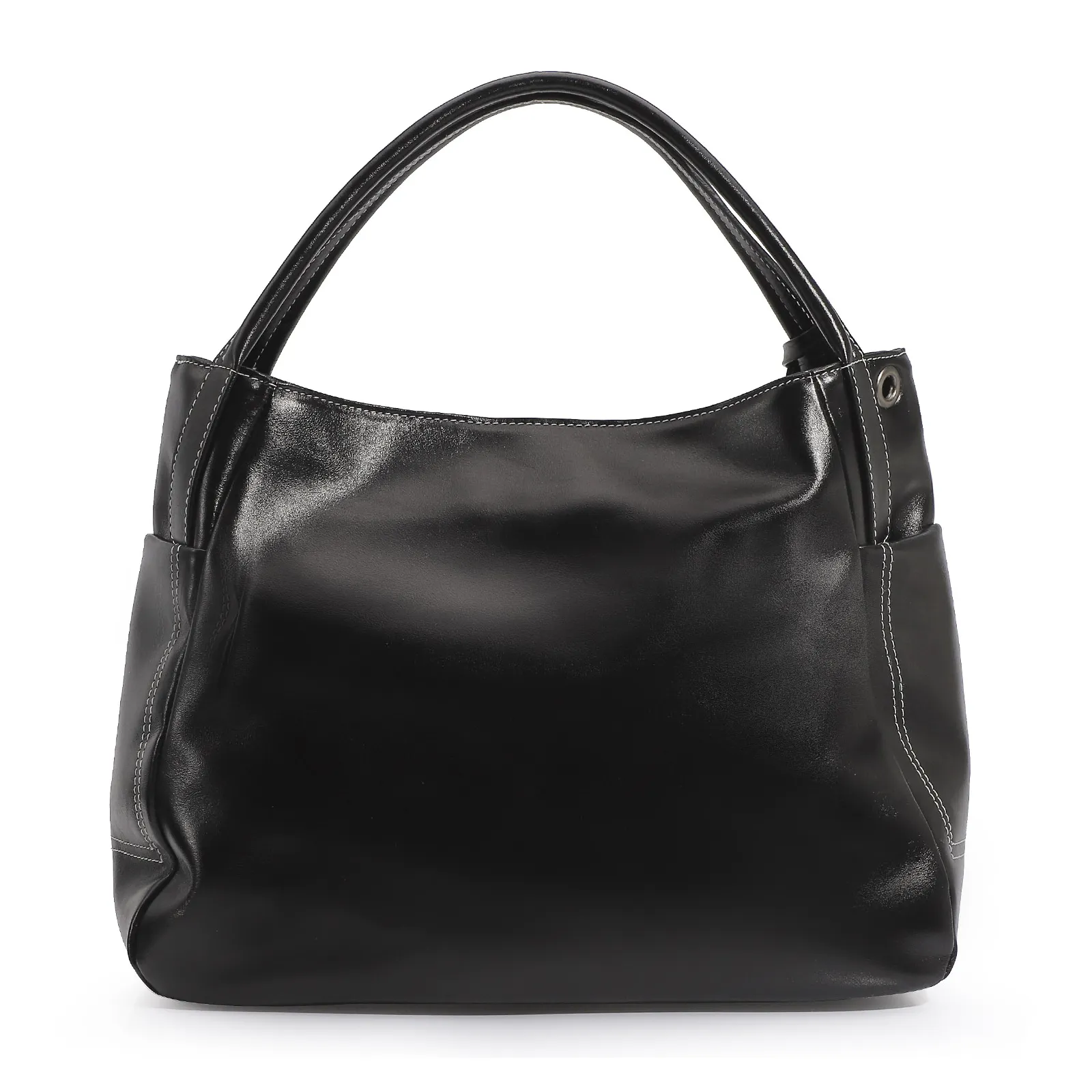 Bolsa Tote Couro Preto/Off White