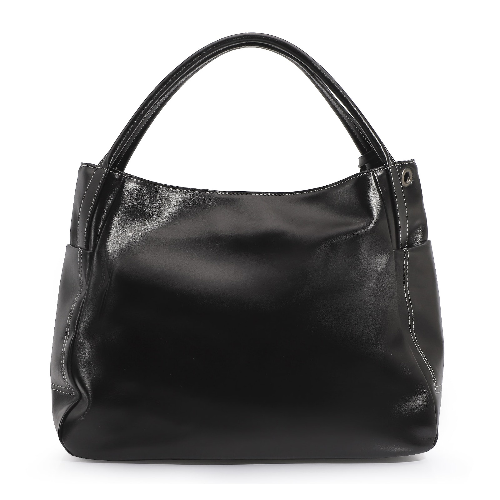 Bolsa Tote Couro Preto/Off White