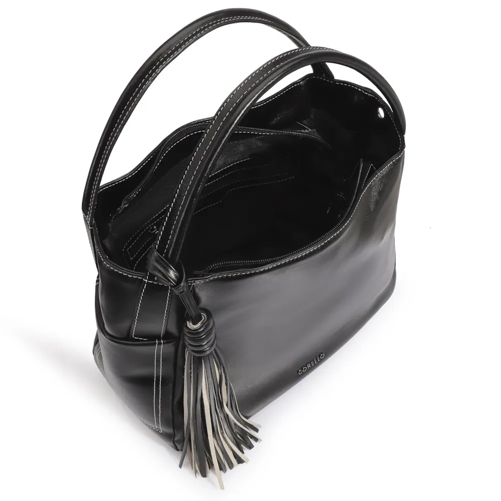 Bolsa Tote Couro Preto/Off White - imagem 4