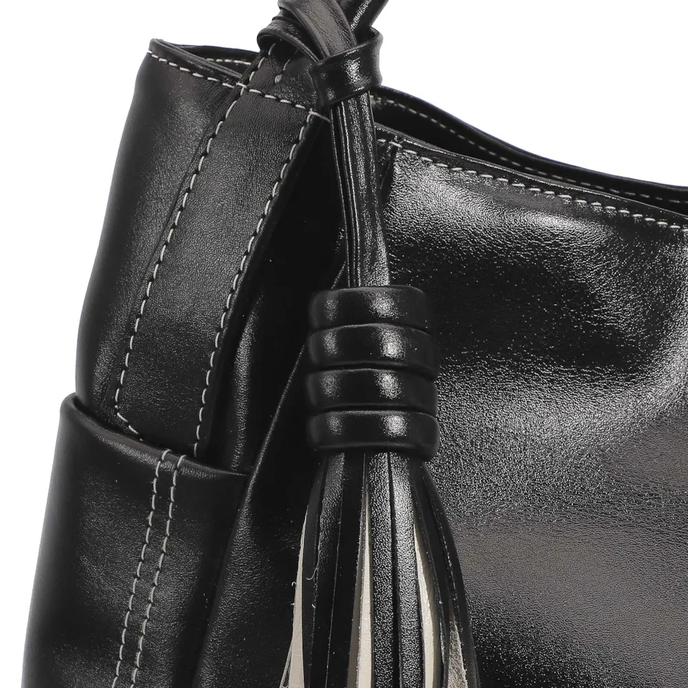 Bolsa Tote Couro Preto/Off White - imagem 5