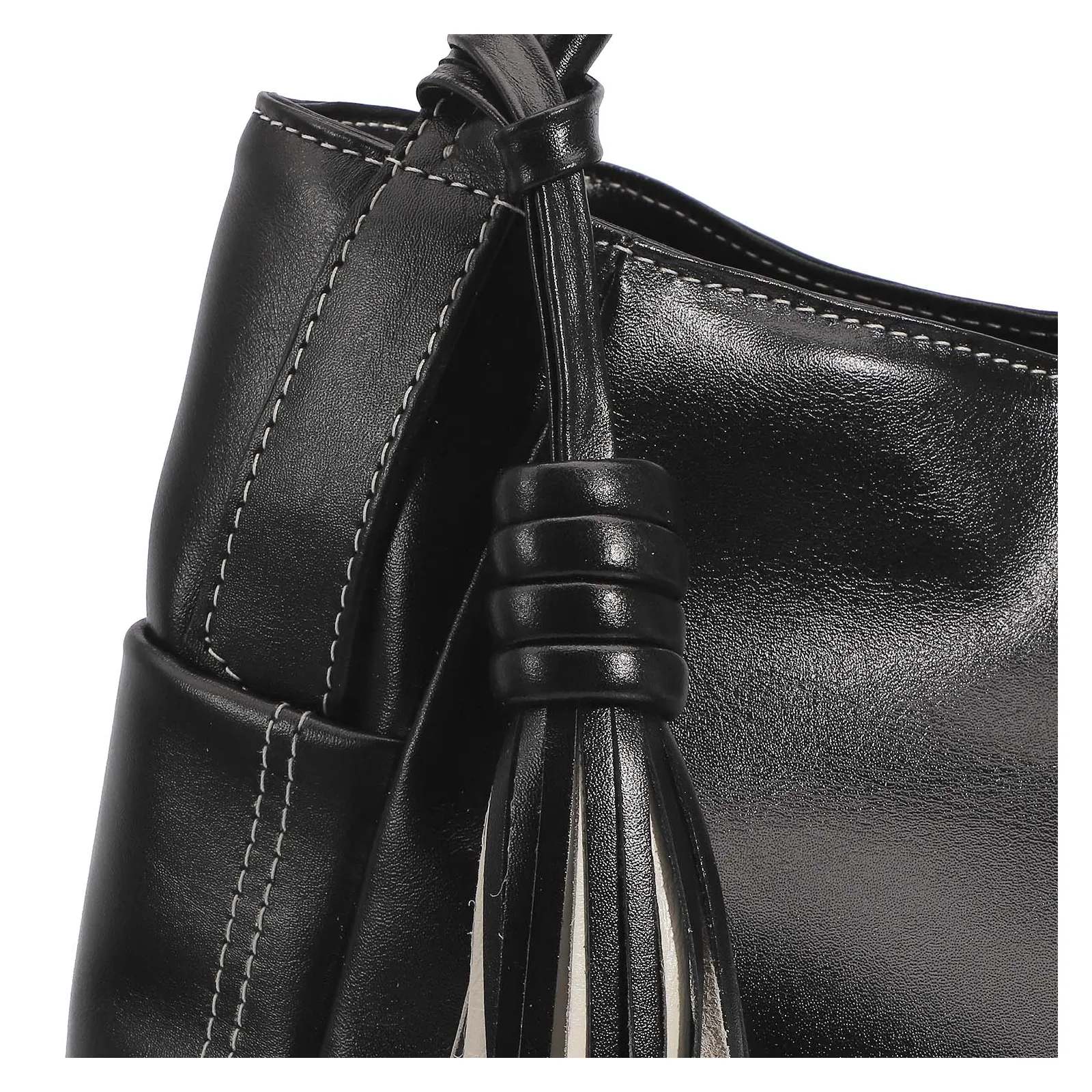 Bolsa Tote Couro Preto/Off White