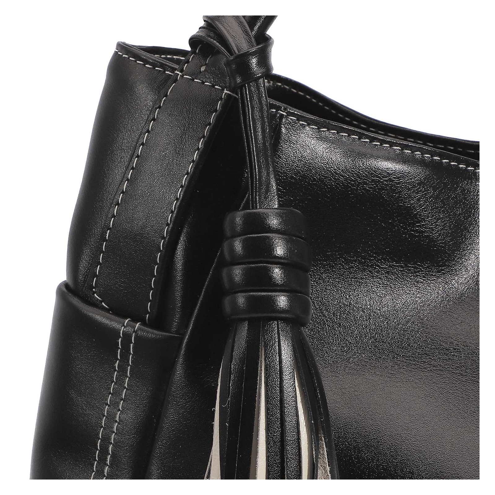 Bolsa Tote Couro Preto/Off White
