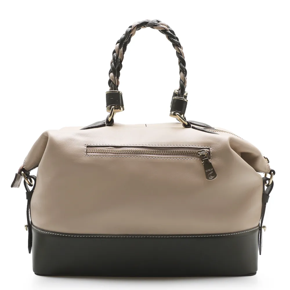 Bolsa Tote Couro Vanilla/Oliva - imagem 3