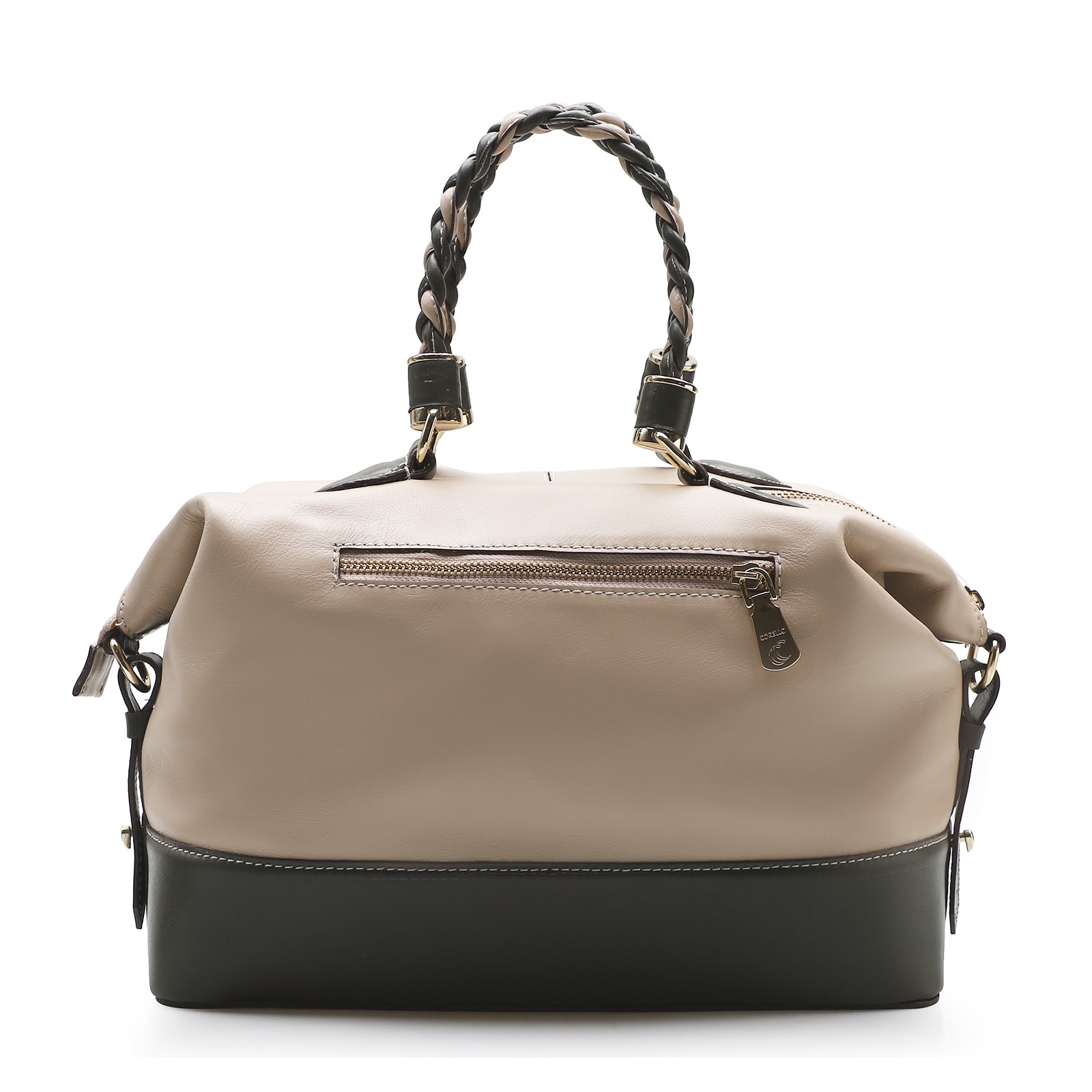 Bolsa Tote Couro Vanilla/Oliva