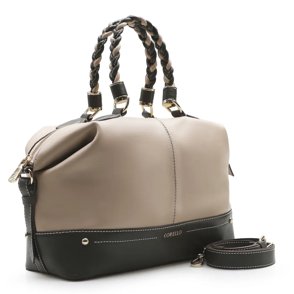 Bolsa Tote Couro Vanilla/Oliva - imagem 2