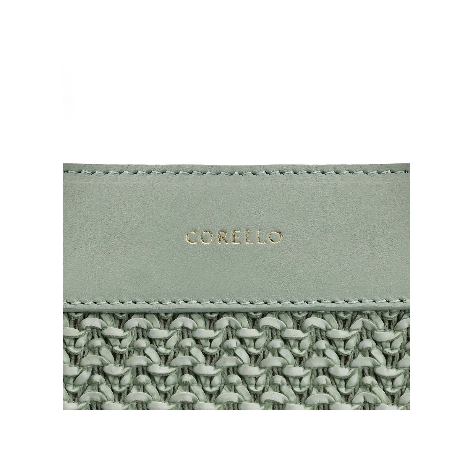 Bolsa Tote Couro Verde/Crochet Verde