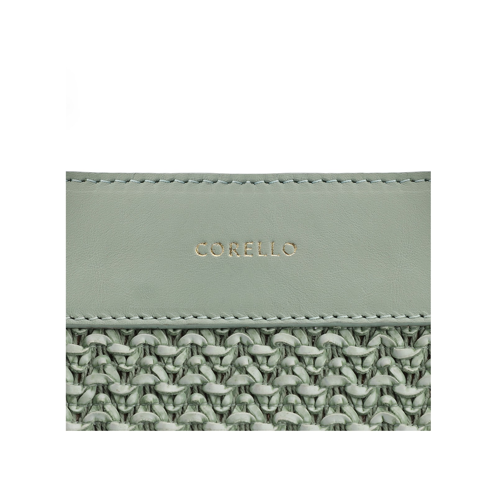 Bolsa Tote Couro Verde/Crochet Verde