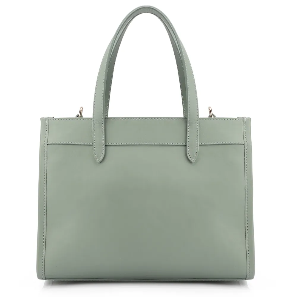 Bolsa Tote Couro Verde/Crochet Verde - imagem 3