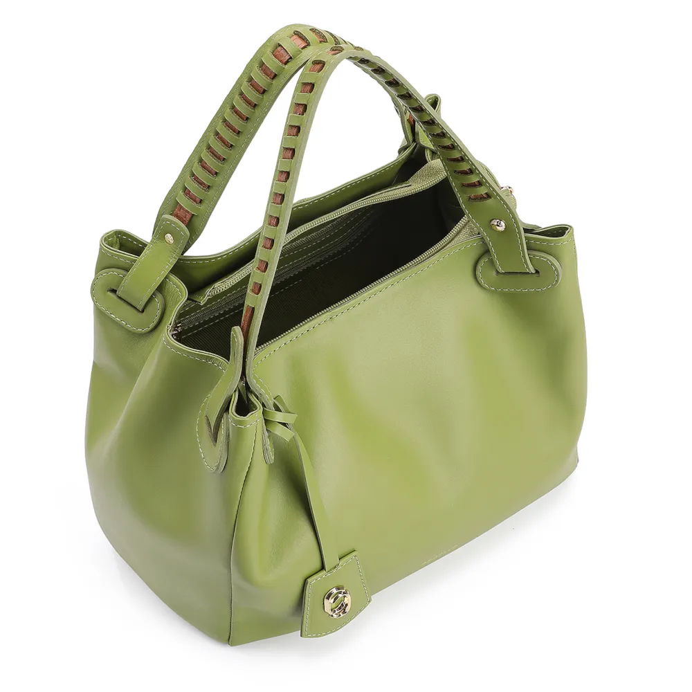 Bolsa Tote Couro Verde/Marrom - imagem 4
