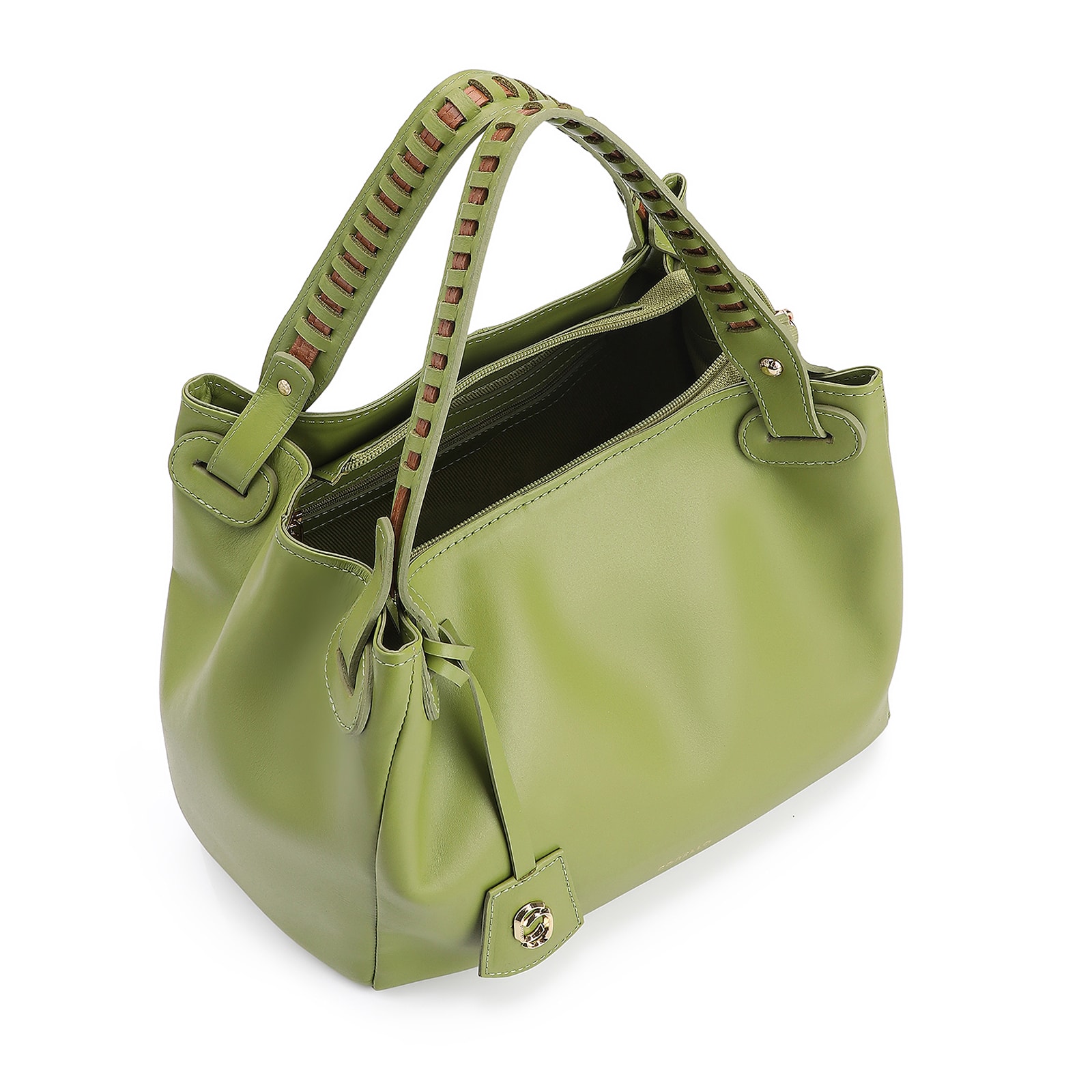 Bolsa Tote Couro Verde/Marrom